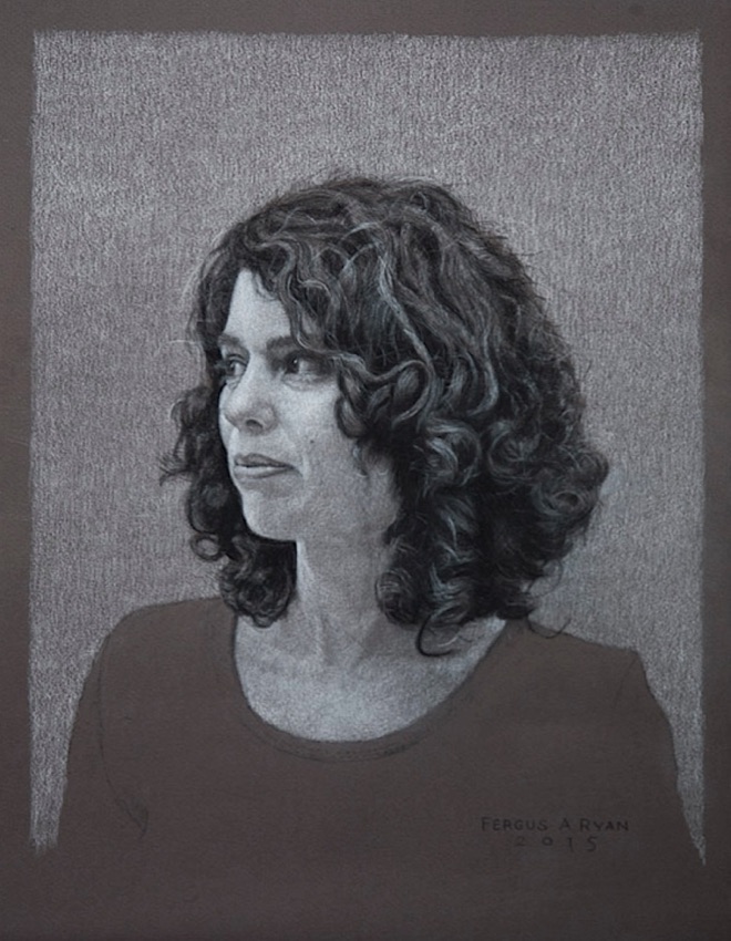 charcoal portrait woman