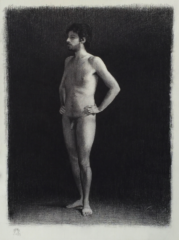 male nude charcoal Florence Academy of Art by Fergus A Ryan