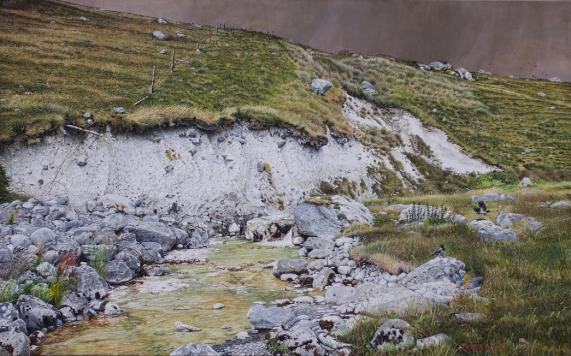 Burren County Clare Ireland realist landscape painting oils by Irish artist Fergus A Ryan