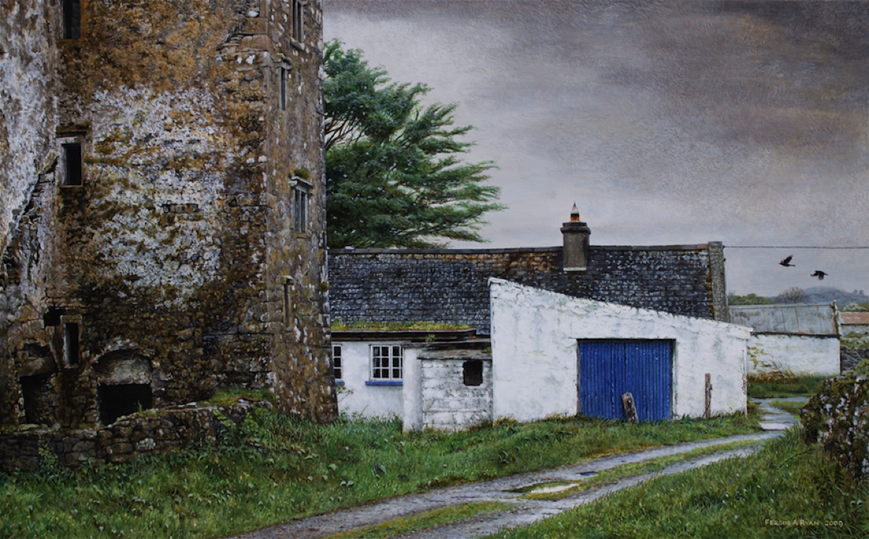 Burren County Mayo Ireland castle ruin landscape painting Irish artist Fergus A Ryan giclee print