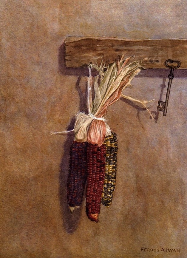 decorative corn watercolour